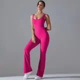 Volupie Bare Flare Jumpsuit | Mono Deportivo Sin Mangas Espalda Abierta Pierna Flare