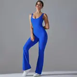 Volupie Bare Flare Jumpsuit | Mono Deportivo Sin Mangas Espalda Abierta Pierna Flare