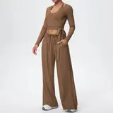 Volupie Flow Dance Complete Set | Conjunto 3 Piezas Top Halter + Wrap Manga Larga + Pantalón Wide Leg
