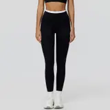 Volupie Lift Stripe Legging | Legging Tiro Alto Detalle Cós Blanco