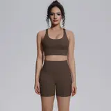 Volupie Bare Cross Short Set | Conjunto Top Espalda Cruzada + Short Tiro Alto