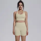 Volupie Bare Cross Short Set | Conjunto Top Espalda Cruzada + Short Tiro Alto
