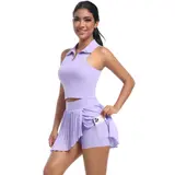 Volupie Court Set | Conjunto Tenis y Pádel Top Polo + Falda Plisada