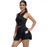 Volupie Court Set | Conjunto Tenis y Pádel Top Polo + Falda Plisada
