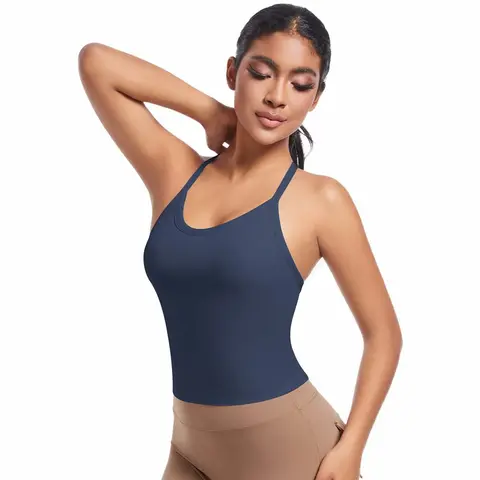 Volupie Bare Cross Tank | Open Back Sports Tank with Crossed Straps