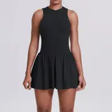 Volupie Court Dress | Vestido Deportivo Sin Mangas con Cremallera y Falda con Vuelo