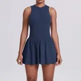 Volupie Court Dress | Vestido Deportivo Sin Mangas con Cremallera y Falda con Vuelo