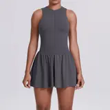 Volupie Court Dress | Vestido Deportivo Sin Mangas con Cremallera y Falda con Vuelo