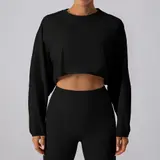 Volupie Oversize Crop Pullover | Sudadera Cropped Oversized Manga Larga