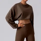 Volupie Oversize Crop Pullover | Sudadera Cropped Oversized Manga Larga