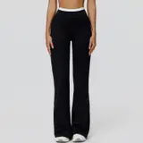 Volupie Lift Flare Pants | Pantalón Flare Tiro Alto Detalle Cós Blanco