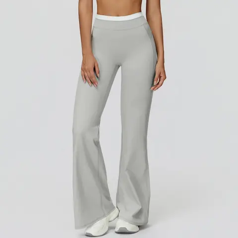 Volupie Lift Flare Pants | Pantalón Flare Tiro Alto Detalle Cós Blanco
