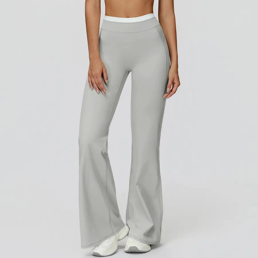 Volupie Lift Flare Pants | Pantalón Flare Tiro Alto Detalle Cós Blanco