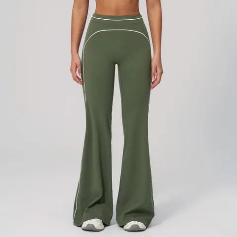 Volupie Stripe Flare Pants | Pantalón Flare Tiro Alto Vivo Blanco Lateral