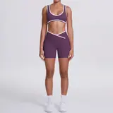 Volupie Stripe Cross Short Set | Conjunto Top Sujetador + Short Cintura Cruzada