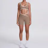 Volupie Stripe Cross Short Set | Conjunto Top Sujetador + Short Cintura Cruzada