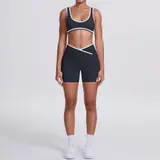 Volupie Stripe Cross Short Set | Conjunto Top Sujetador + Short Cintura Cruzada