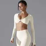 Volupie Twist Long Top | Top Cropped Manga Larga con Nudo Frontal