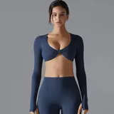Volupie Twist Long Top | Top Cropped Manga Larga con Nudo Frontal