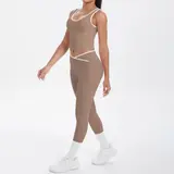 Volupie Stripe Cross Set | Conjunto Top U-Back + Legging Cintura Cruzada