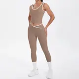 Volupie Stripe Cross Set | Conjunto Top U-Back + Legging Cintura Cruzada