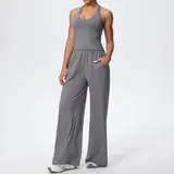 Volupie Flow Dance Set | Conjunto Top Halter + Pantalón Wide Leg Fluido con Bolsillos