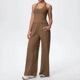 Volupie Flow Dance Set | Conjunto Top Halter + Pantalón Wide Leg Fluido con Bolsillos