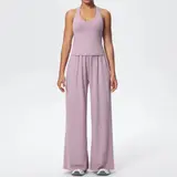 Volupie Flow Dance Set | Conjunto Top Halter + Pantalón Wide Leg Fluido con Bolsillos