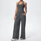 Volupie Flow Dance Set | Conjunto Top Halter + Pantalón Wide Leg Fluido con Bolsillos
