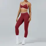 Volupie Stripe Spaghetti Set | Conjunto Top Tirantes Finos + Legging Seamless