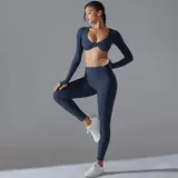 Volupie Twist Long Set | Conjunto Top Manga Larga Nudo + Legging Scrunch