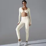 Volupie Twist Long Set | Conjunto Top Manga Larga Nudo + Legging Scrunch