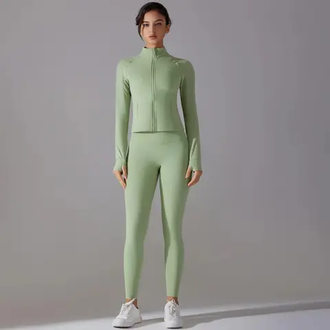 Volupie Zip Flow Slim Set | Slim Zip Jacket + Scrunch Leggings Set