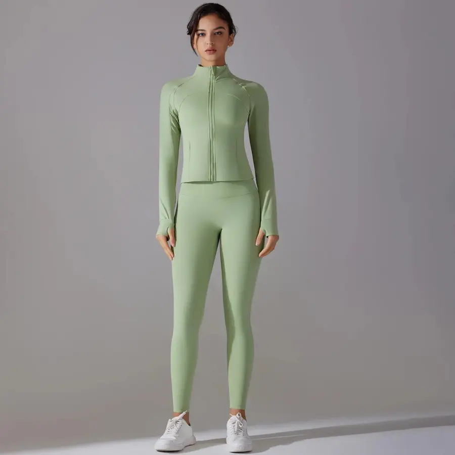 Volupie Zip Flow Slim Set | Conjunto Chaqueta Slim Cremallera + Legging Scrunch
