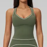 Volupie Stripe Cross Top | Top Deportivo Escote V Tirantes Cruzados