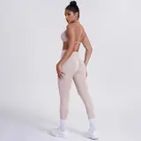 Volupie Bare Back Set | Conjunto Top Halter Espalda Abierta + Legging Scrunch