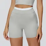 Volupie Stripe Short | Short Deportivo Tiro Alto Detalle Cós Blanco