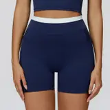 Volupie Stripe Short | Short Deportivo Tiro Alto Detalle Cós Blanco