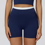 Volupie Stripe Short | Short Deportivo Tiro Alto Detalle Cós Blanco