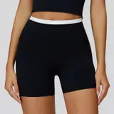 Volupie Stripe Short | Short Deportivo Tiro Alto Detalle Cós Blanco