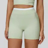 Volupie Stripe Short | Short Deportivo Tiro Alto Detalle Cós Blanco