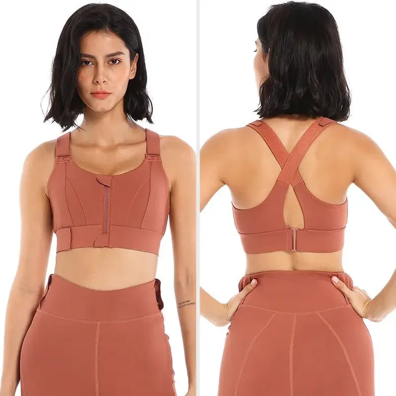 Volupie Zip Power Bra | Sujetador Deportivo Alto Impacto Cremallera Frontal