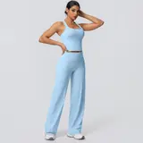 Volupie Diagonal Flow Racer Set | Top Racerback + Pantalón Wide Leg
