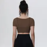 Volupie Mesh Crop Top | Top Cropped Manga Corta con Panel Mesh