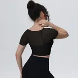 Volupie Mesh Crop Top | Top Cropped Manga Corta con Panel Mesh