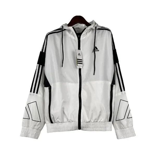 Adidas White Windbreaker Jacket