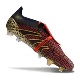 Adidas Predator 25 Elite Tongue Black Red and Yellow Firm Ground FG Football Boot