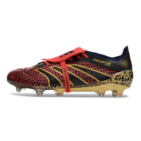Adidas Predator 25 Elite Tongue Black Red and Yellow Firm Ground FG Football Boot
