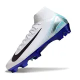 Nike Air Zoom Mercurial Superfly 10 Elite White and Blue Firm Ground FG Football Boot - White/Aqua