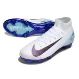 Nike Air Zoom Mercurial Superfly 10 Elite White and Blue Firm Ground FG Football Boot - White/Aqua
